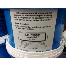 SAUCISSE CHARCUTIERE E162 2 KG