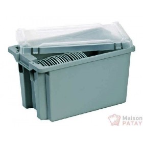 BACS EUROPE ET DIVERS : BAC ALIMENTAIRE GRIS RECT+COUV