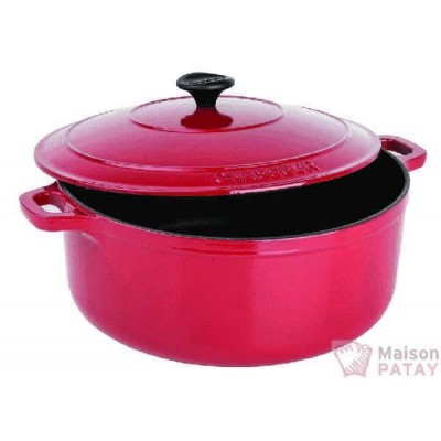 FONTE EMAILLEE : COCOTTE RONDE FONTE ROUGE D280
