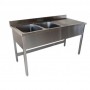 PLONGE INOX SUR MESURE 2 BACS + 1 EGOUTTOIR