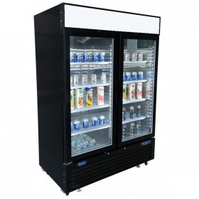 ARMOIRE DE PRESENTATION 2 PORTES VITREES POSITIVE - 1300 L