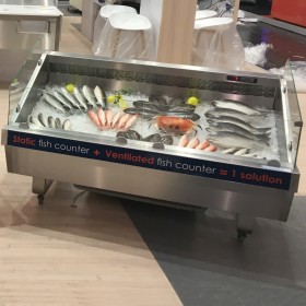 Etal à poissons frais sur lit de glace