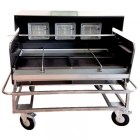 achat cuisine mobile professionnelle, traiteur mobile, broche inox alimentaire, rotisserie, rotisserie roanne, a rotir