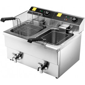 FRITEUSE ELECTRIQUE CUVE EMBOUTIE 2 X 8 L