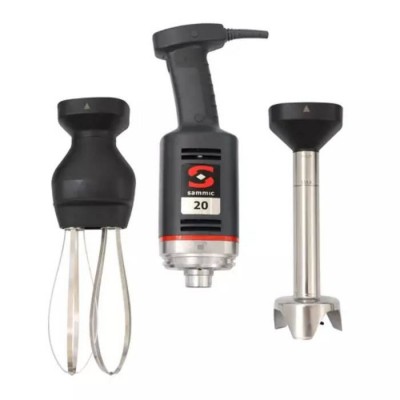 Appareil de cuisine 2 en 1 Sammic MB-21 composé d'un manche avec bloc moteur et de 2 bras amovibles.