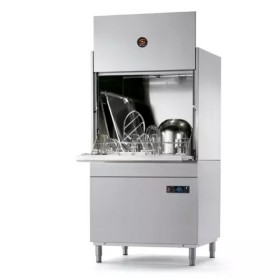 Lave-batterie avec condenseur de buées Sammic UX-750V. Econome en eau, tout inox, panier 78x70 cm, hauteur utile 82 cm.