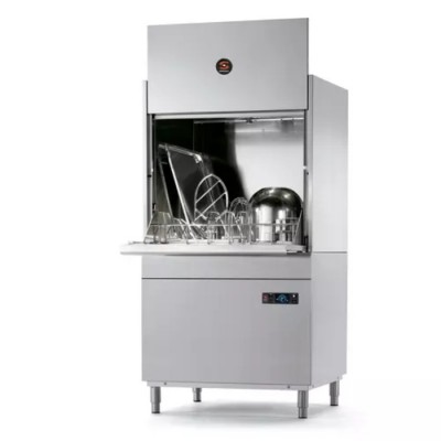 Lave-batterie avec condenseur de buées Sammic UX-750V. Econome en eau, tout inox, panier 78x70 cm, hauteur utile 82 cm.