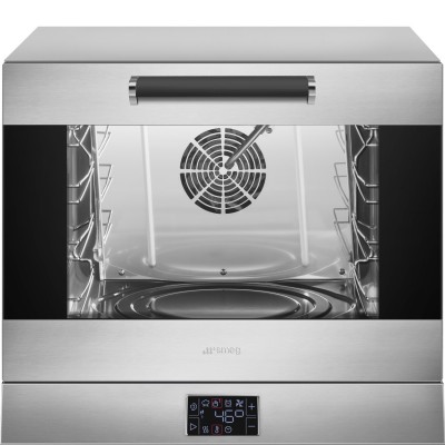 Four SMEG alliant convection et humidification réglables. Four mixte vapeur ALFA43XE2HDS pour 4 plaques 435x320 mm.