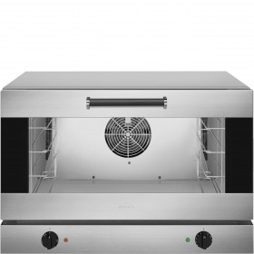 Four à convection SMEG 4 plaques 600x400 mm ou GN1/1 avec kit RGN. Four ALFA410-2, minuterie 1-60 min, thermostat 50-270°C.