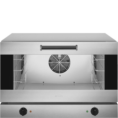 Four à convection SMEG 4 plaques 600x400 mm ou GN1/1 avec kit RGN. Four ALFA410-2, minuterie 1-60 min, thermostat 50-270°C.