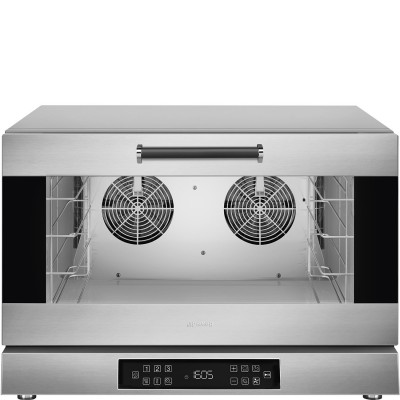 Four multifonctions SMEG 4 niv. 600x400 mm ou GN1/1. Four mixte vapeur à sonde avec minuterie 1-99 min et thermostat 50-280°C.
