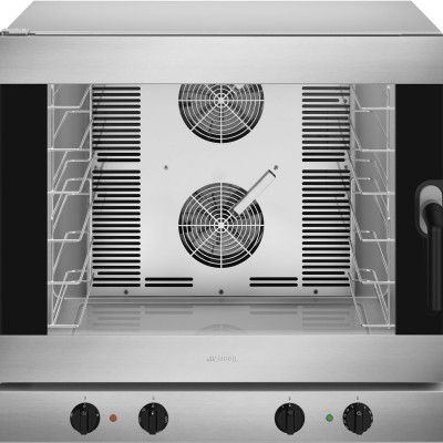 Four mixte vapeur SMEG 6 plaques 600x400 mm ou GN1/1 avec ouverture de porte au choix : charnière gauche ou droite.