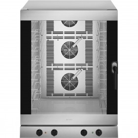 Four mixte vapeur SMEG 10 plaques 600x400 mm ou GN1/1. Four professionnel avec ouverture de porte charnière gauche.