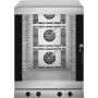 Four mixte vapeur SMEG 10 plaques 600x400 mm ou GN1/1. Four professionnel avec ouverture de porte charnière gauche.