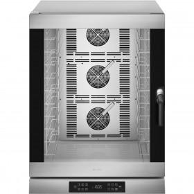 Four mixte vapeur SMEG 10 niveaux 600x400 mm ou GN1/1, intervalles 77 mm, avec sonde à cœur charnière de porte gauche