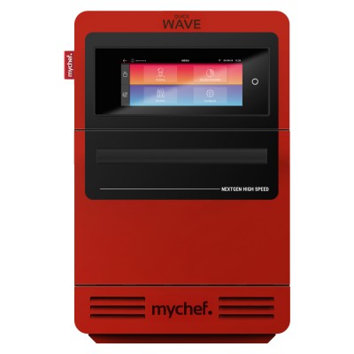 Four à cuisson accélérée Mychef rouge, modèle tactile monophasé Quick Wave 1 avec filtre catalytique