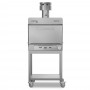 Four à braise Essential 90 couverts avec soubassement ouvert à plateau bas sur roues, finition inox.