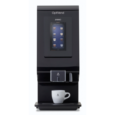 Machine à boissons chaudes professionnelle Animo OptiVend 32s Touch compacte pour bureaux, hôtels et espaces professionnels.