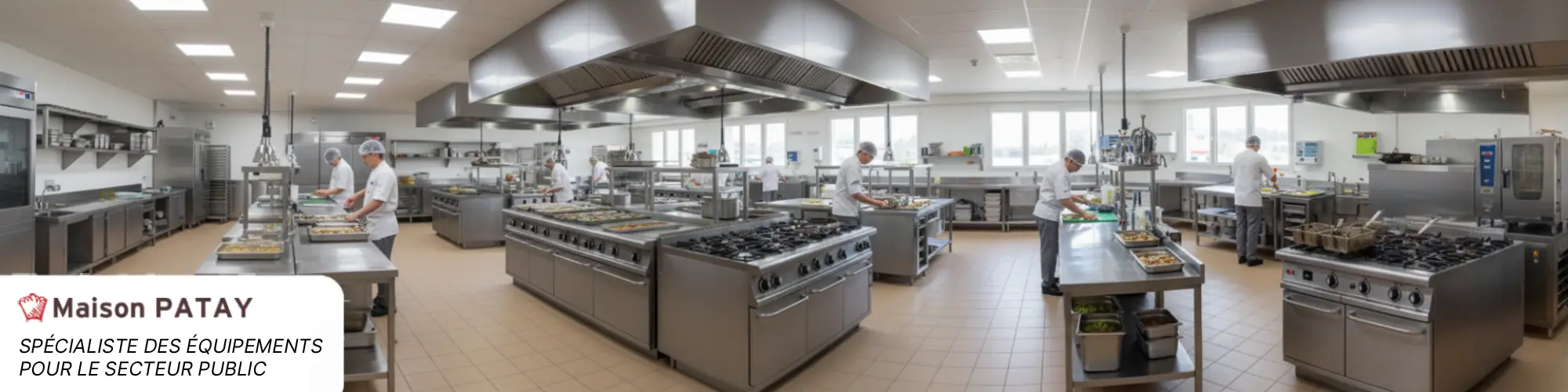 Maison Patay, fournisseur de cuisines pour le secteur publique (FPT, FPH, FPE). Cuisine de collectivité locale, cuisine d'hôpital, cuisine de mess des armées…