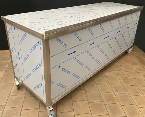 Table inox sur-mesure fermée sur 3 côtés - vue 2